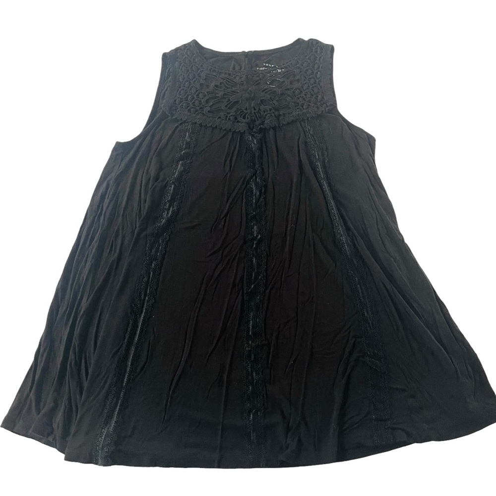 Torrid plus size super soft knit swing tank top black with lace detailing 0XL